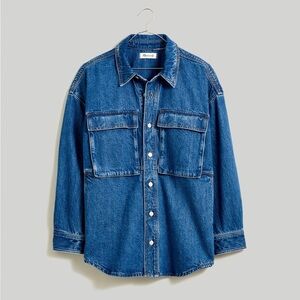NWT Madewell denim oversized cargo shirt jacket in palmerston wash | size XXL